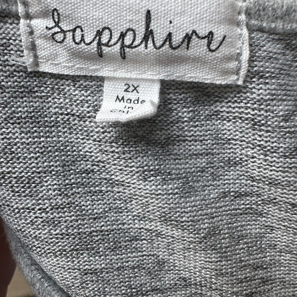 Sapphire Floral Embroidered Grey Women's Sweater - Picture 3 of 3